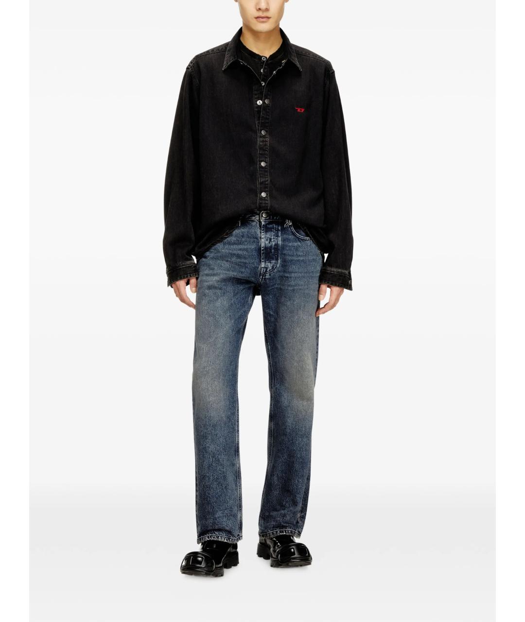 DIESEL Синие хлопковые прямые джинсы, фото 2