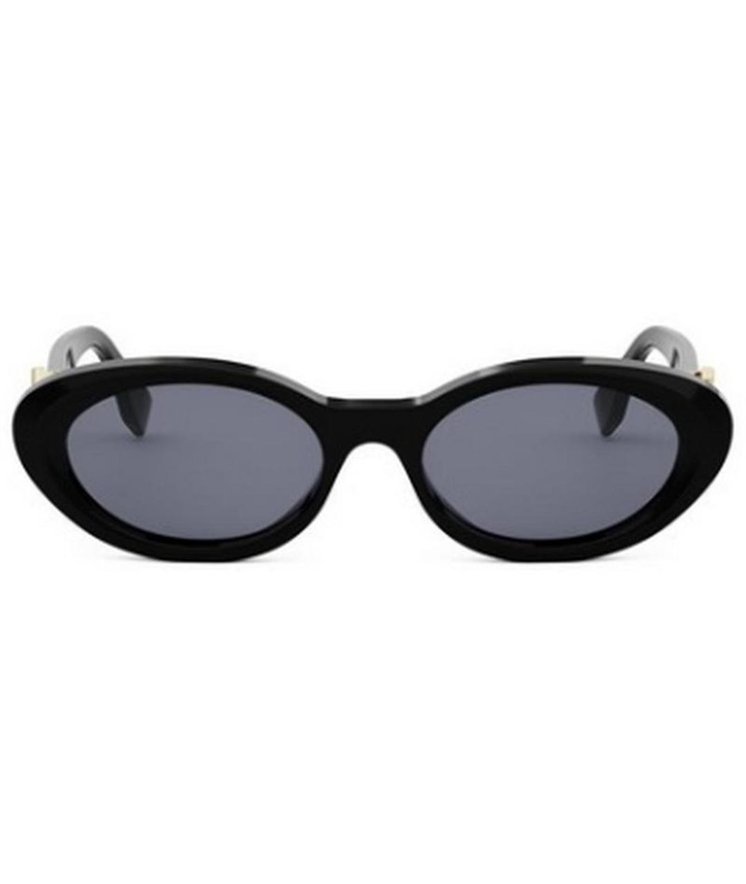 FENDI Черные пластиковые солнцезащитные очки, фото 2