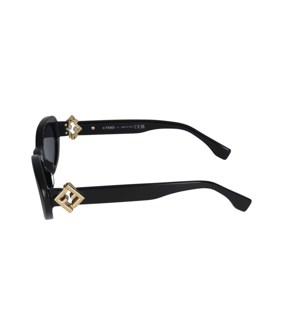 FENDI Черные пластиковые солнцезащитные очки, фото 3