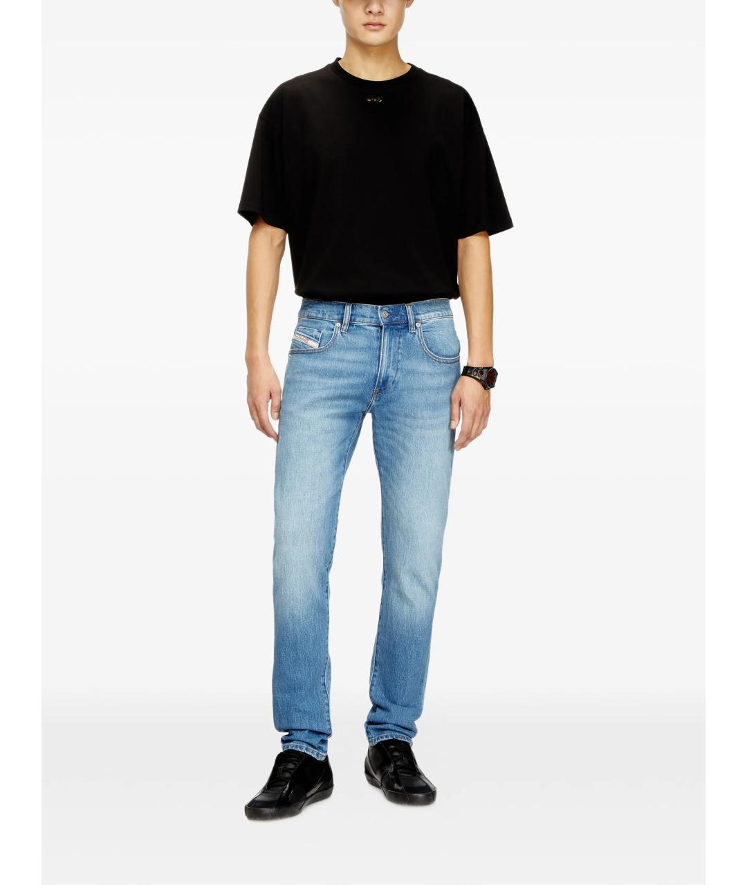 DIESEL Голубые хлопковые джинсы скинни, фото 2