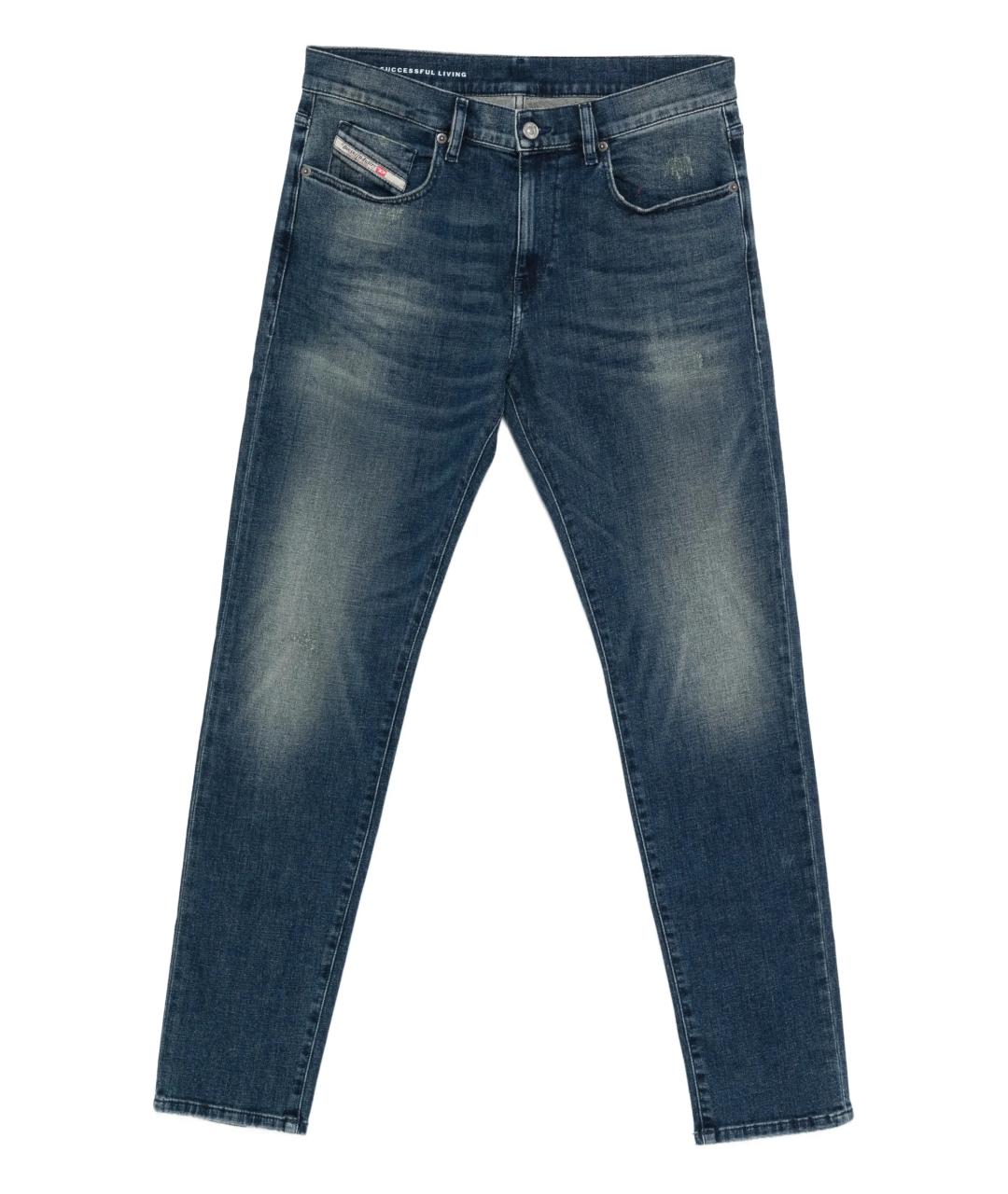 DIESEL Синие хлопковые джинсы скинни, фото 1