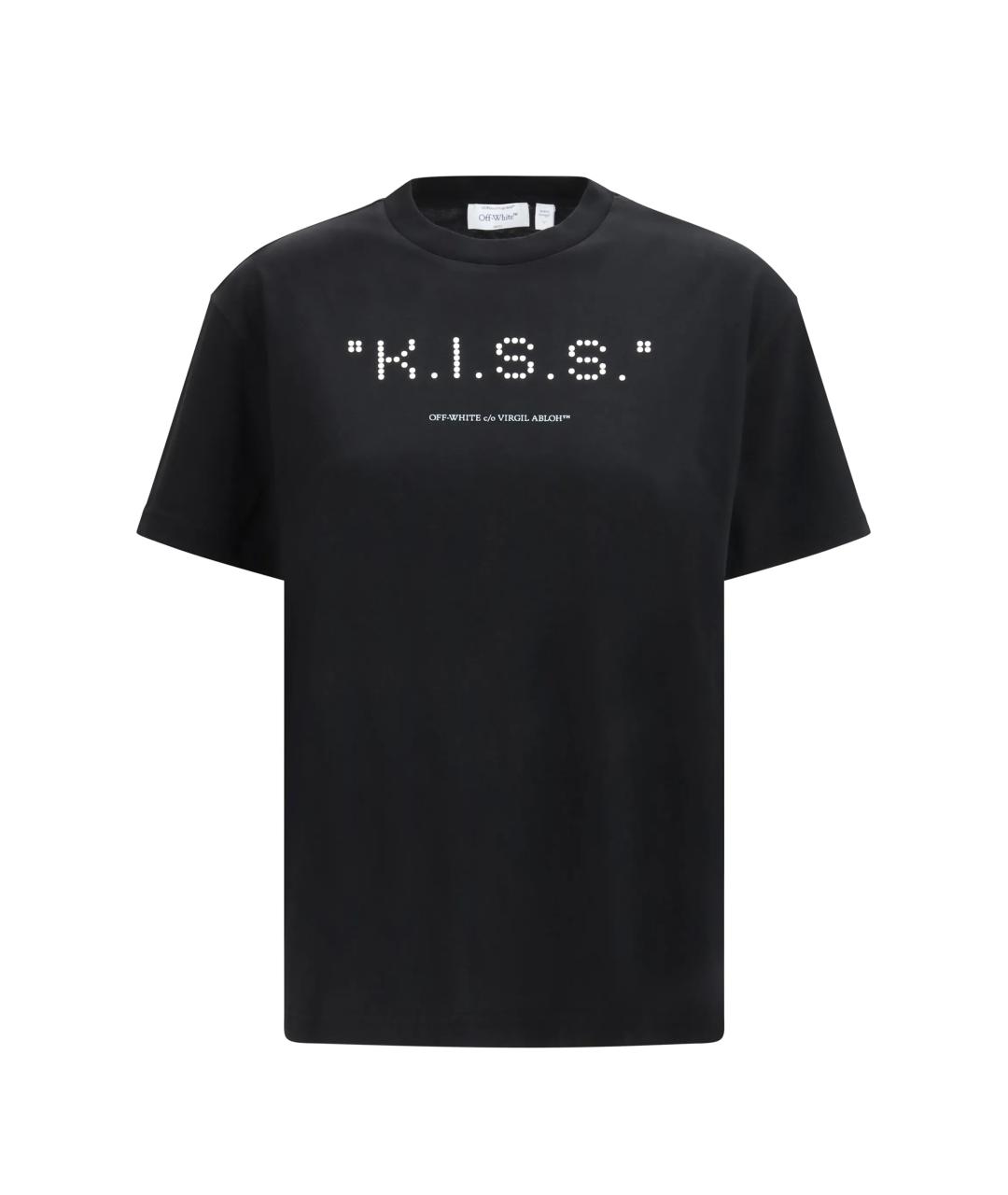 OFF-WHITE Черная хлопковая футболка, фото 1