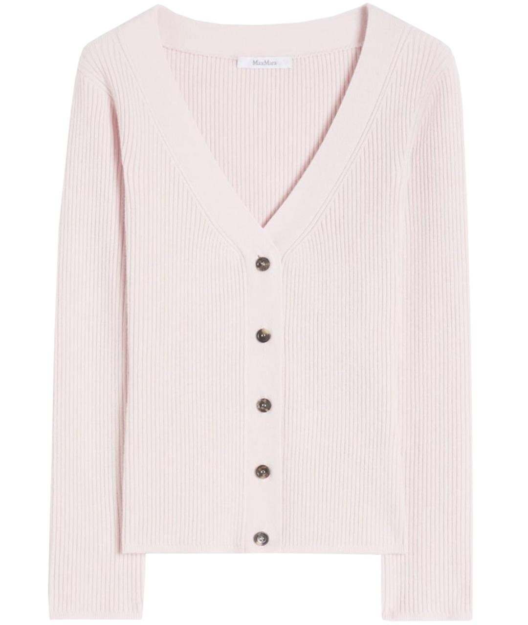 MAX MARA Розовый шерстяной кардиган, фото 1