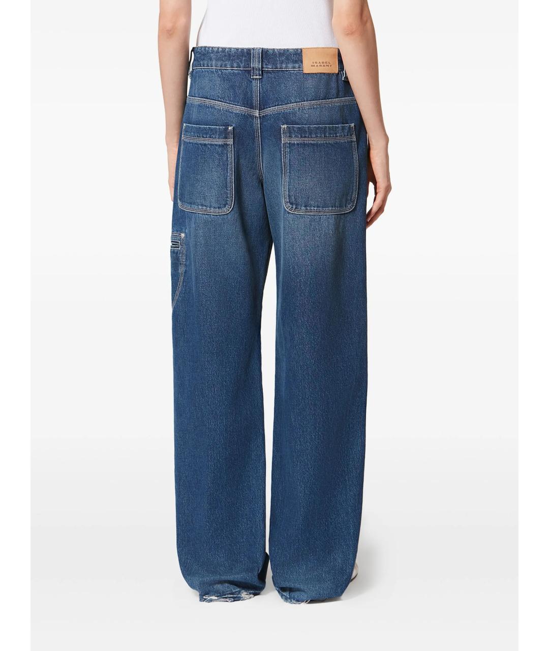 ISABEL MARANT Синие хлопковые прямые джинсы, фото 4