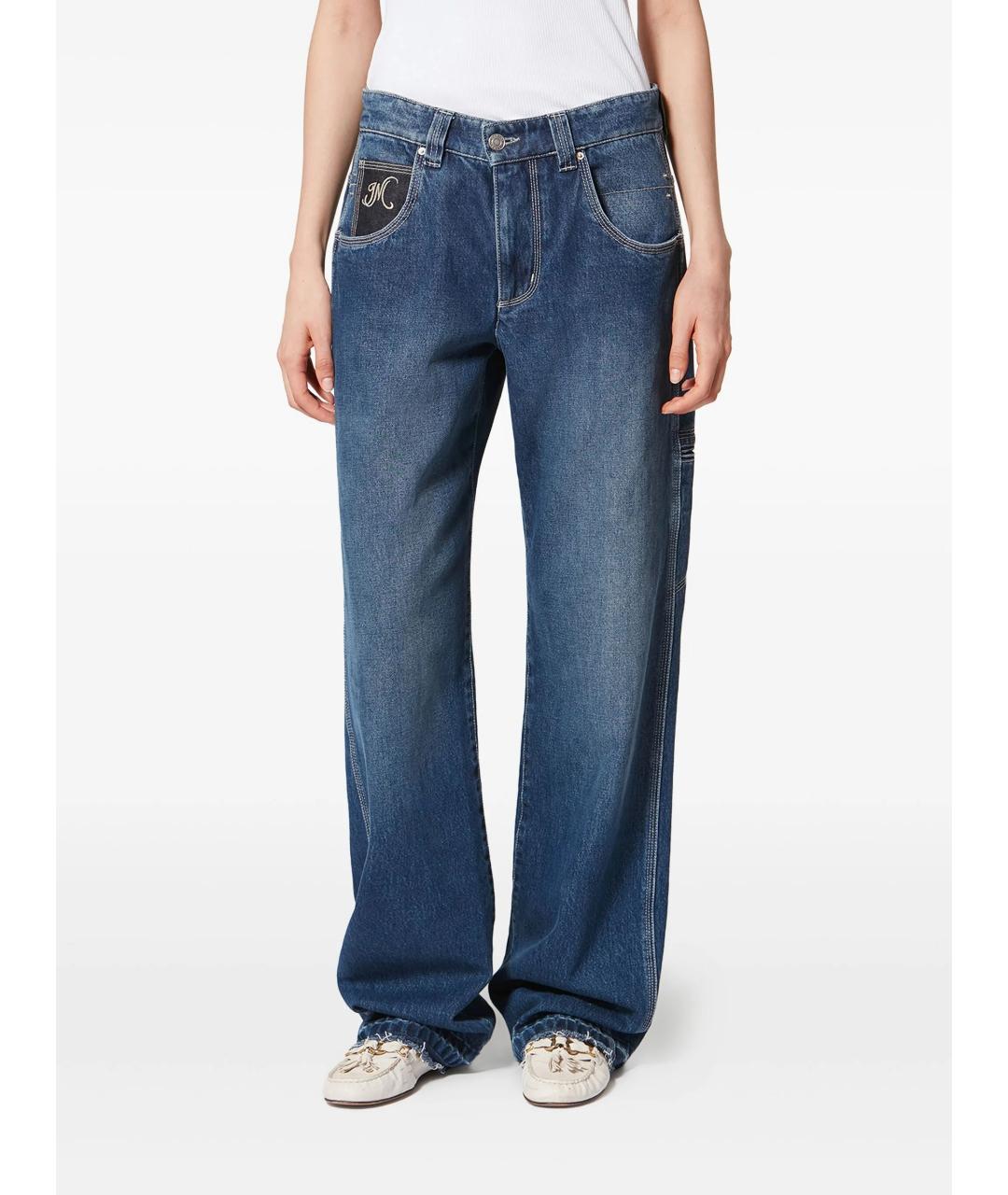 ISABEL MARANT Синие хлопковые прямые джинсы, фото 3