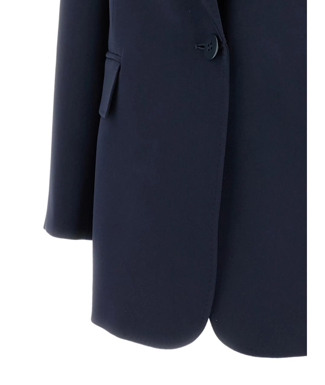 MAX MARA STUDIO Синий шерстяной жакет/пиджак, фото 3