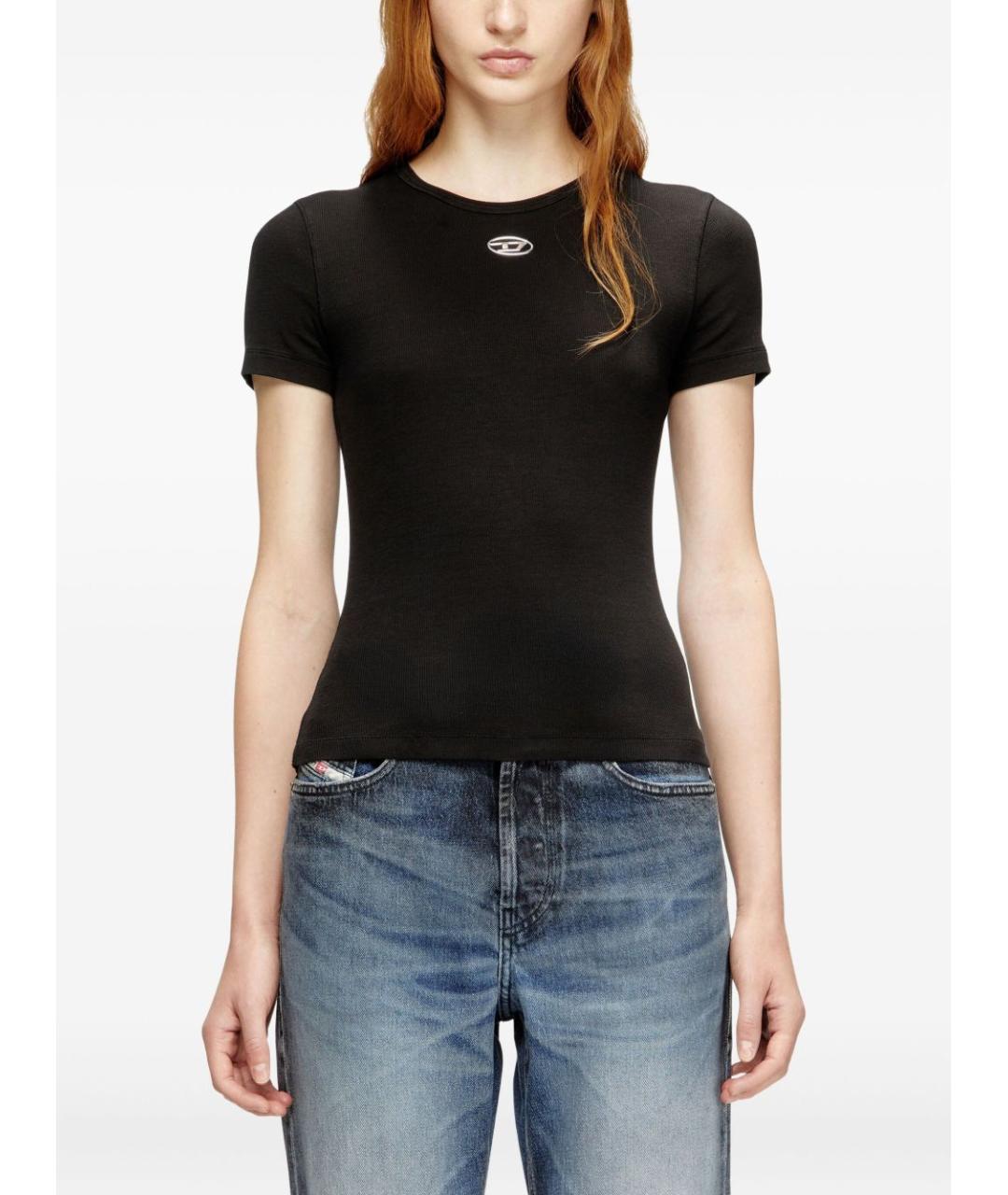 DIESEL Черная хлопковая футболка, фото 4