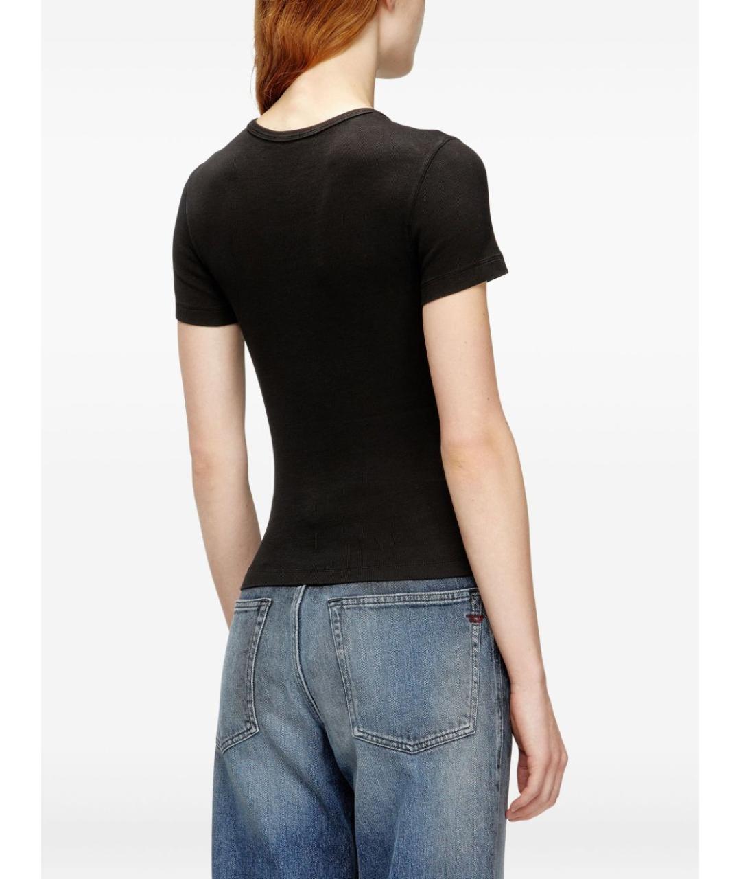 DIESEL Черная хлопковая футболка, фото 3