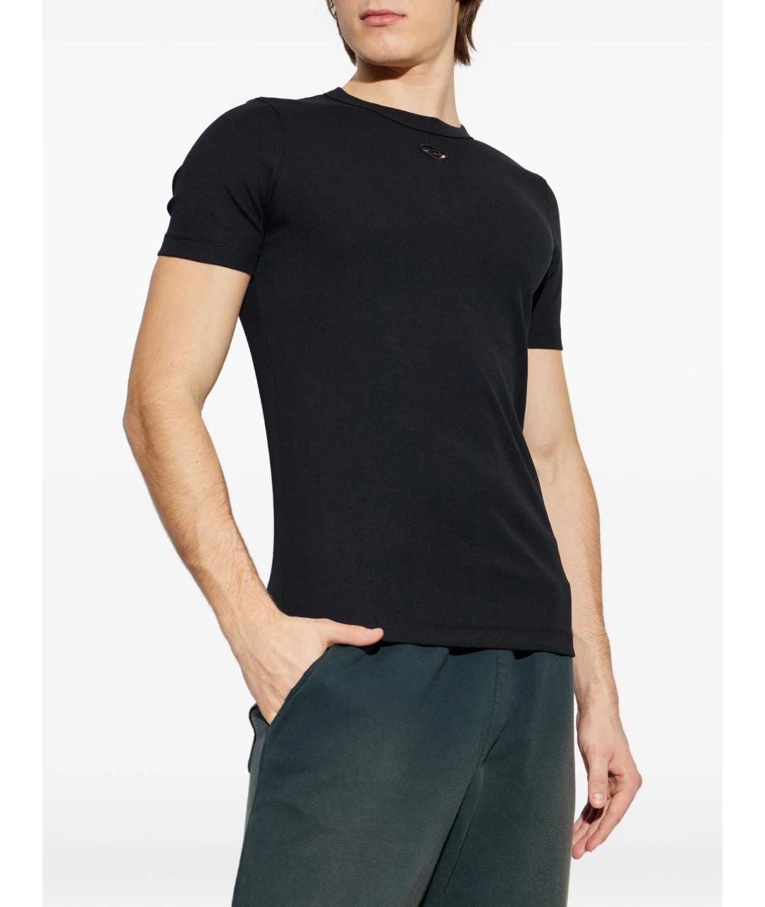 DIESEL Черная хлопковая футболка, фото 3