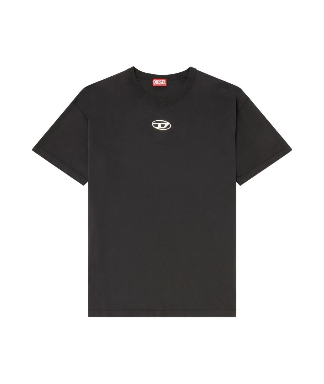 DIESEL Черная хлопковая футболка, фото 1