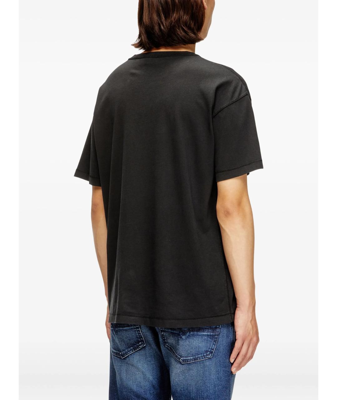 DIESEL Черная хлопковая футболка, фото 4