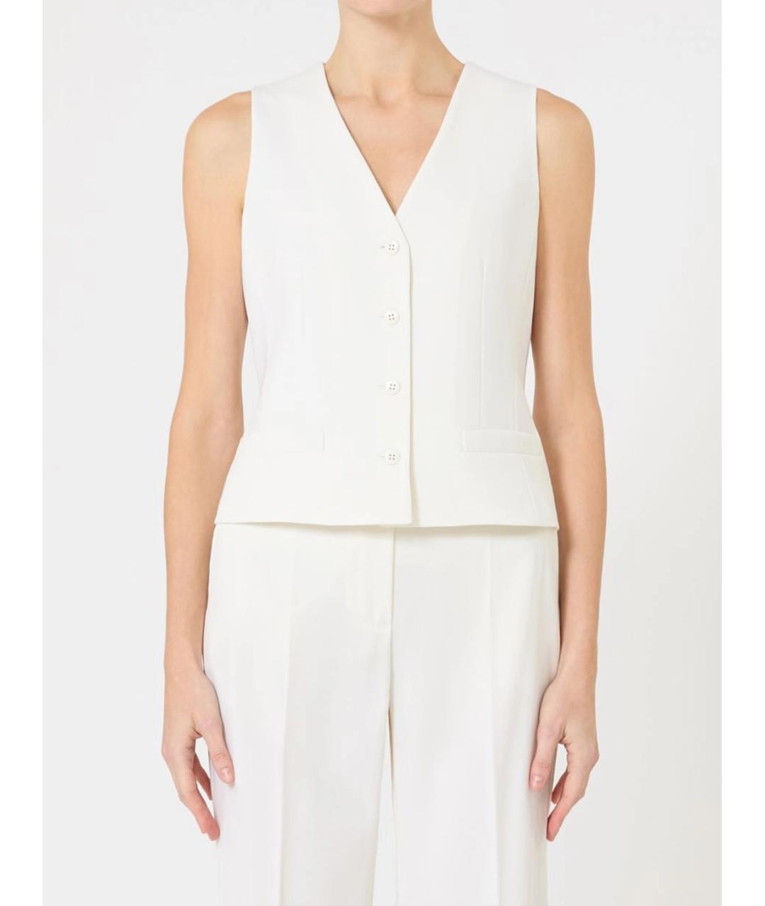 MAX MARA STUDIO Белая шерстяная жилетка, фото 2