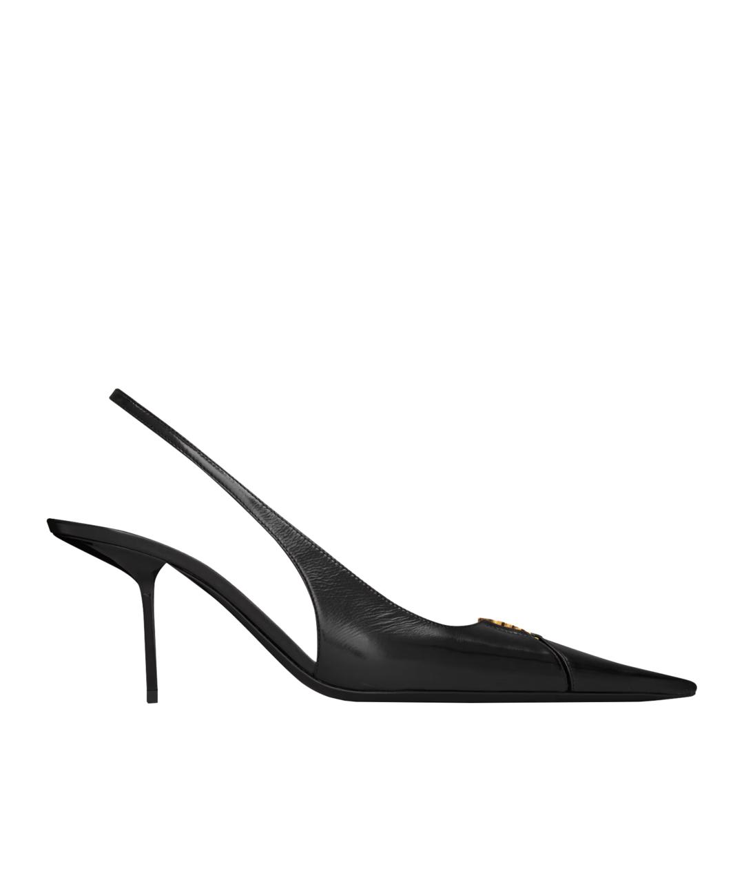 SAINT LAURENT Черные кожаные туфли, фото 1