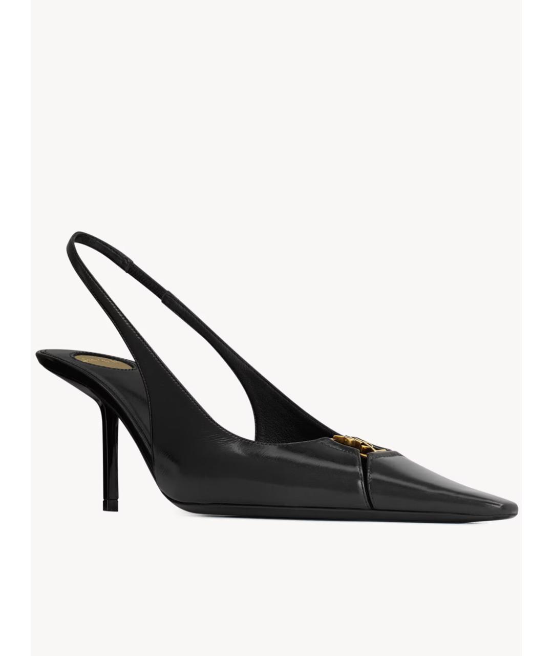 SAINT LAURENT Черные кожаные туфли, фото 3