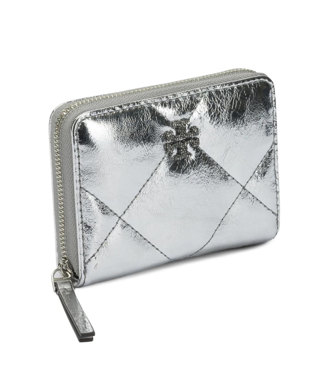TORY BURCH Серебрянный кожаный кошелек, фото 3
