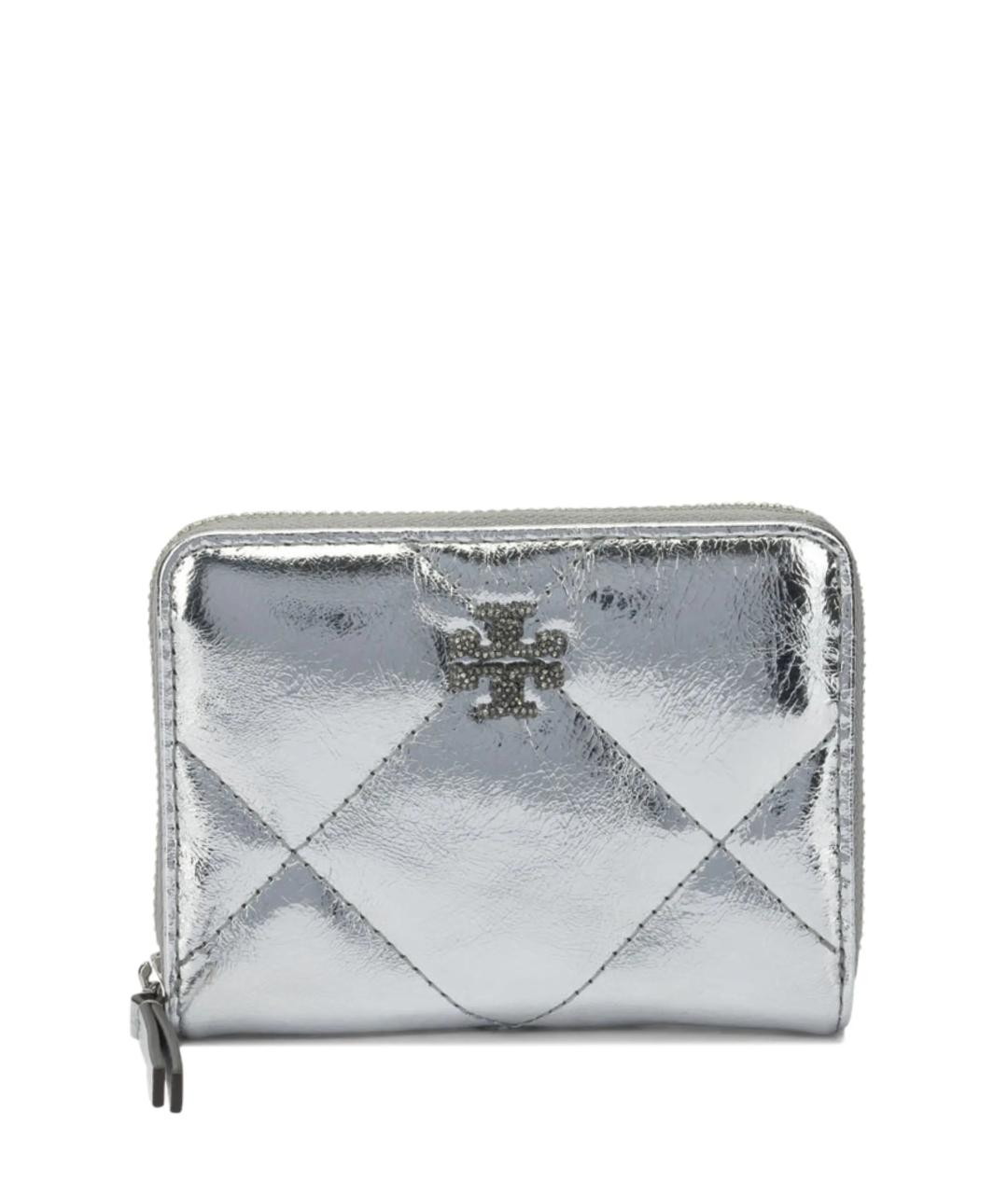 TORY BURCH Серебрянный кожаный кошелек, фото 1