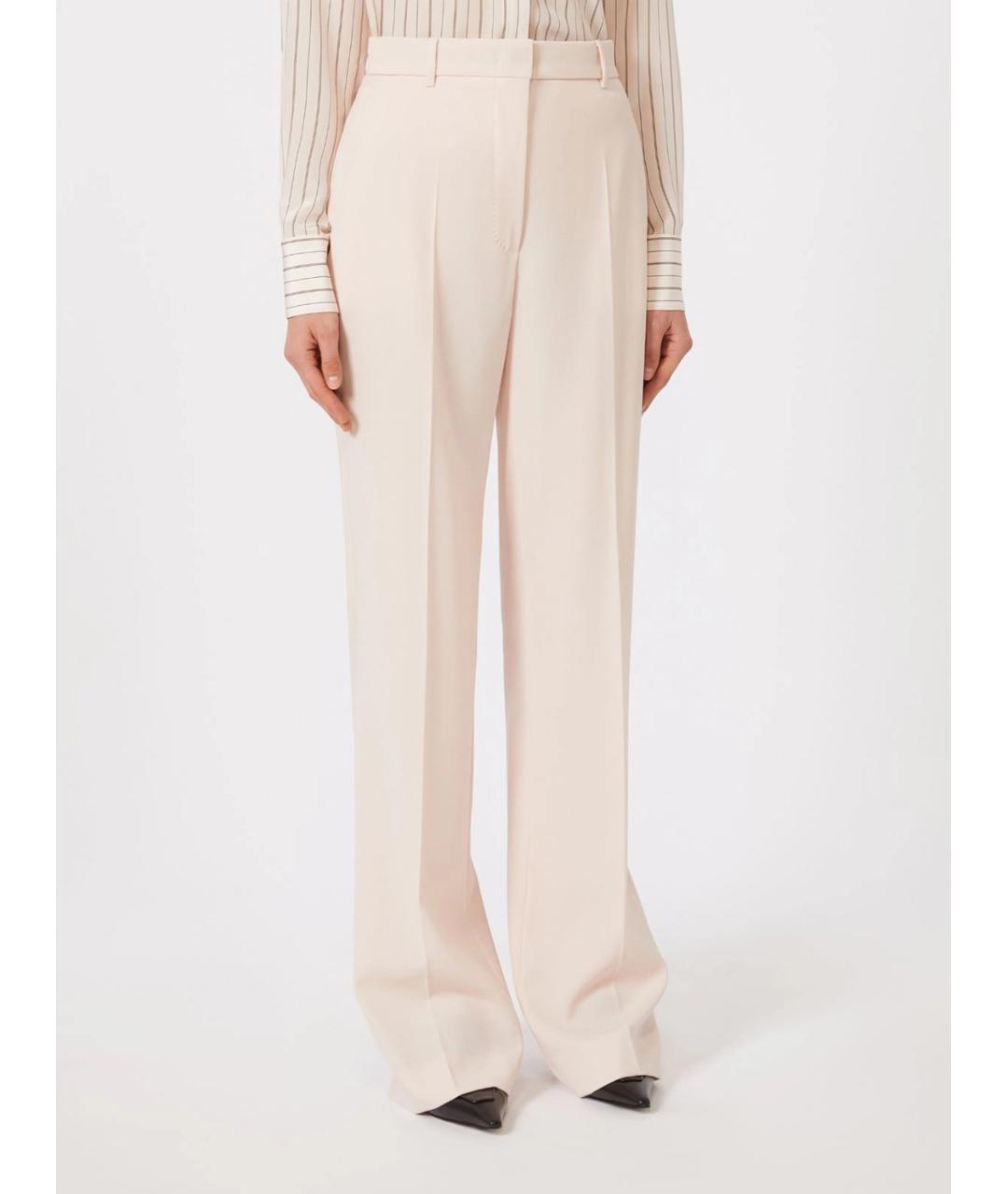 MAX MARA STUDIO Розовые ацетатные прямые брюки, фото 2