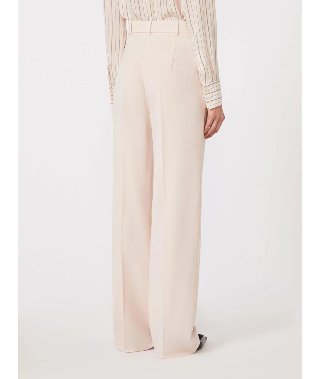 MAX MARA STUDIO Розовые ацетатные прямые брюки, фото 3