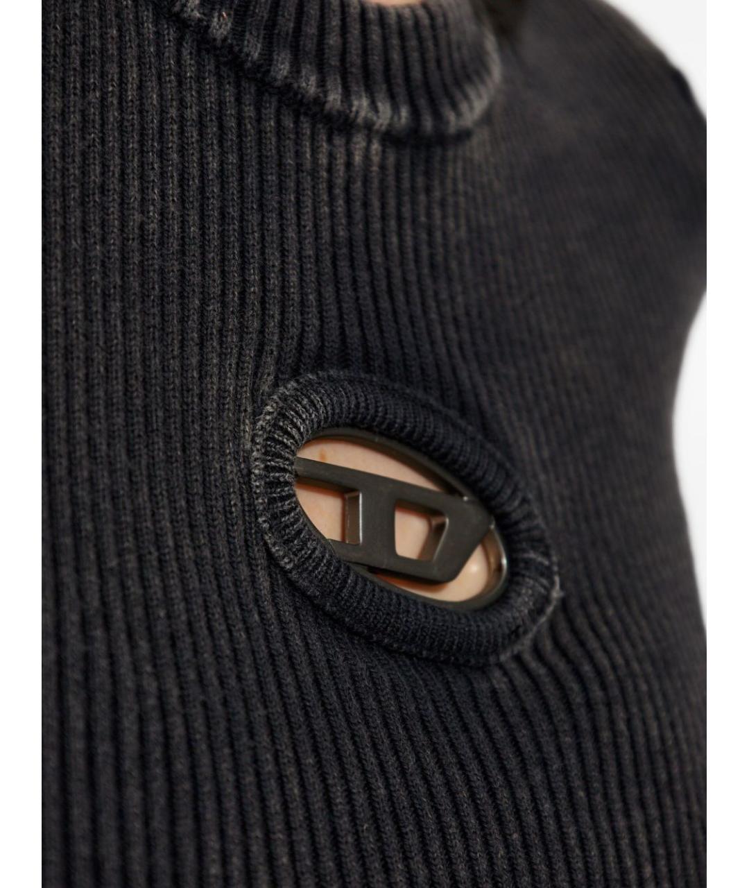 DIESEL Черная хлопковая футболка, фото 5