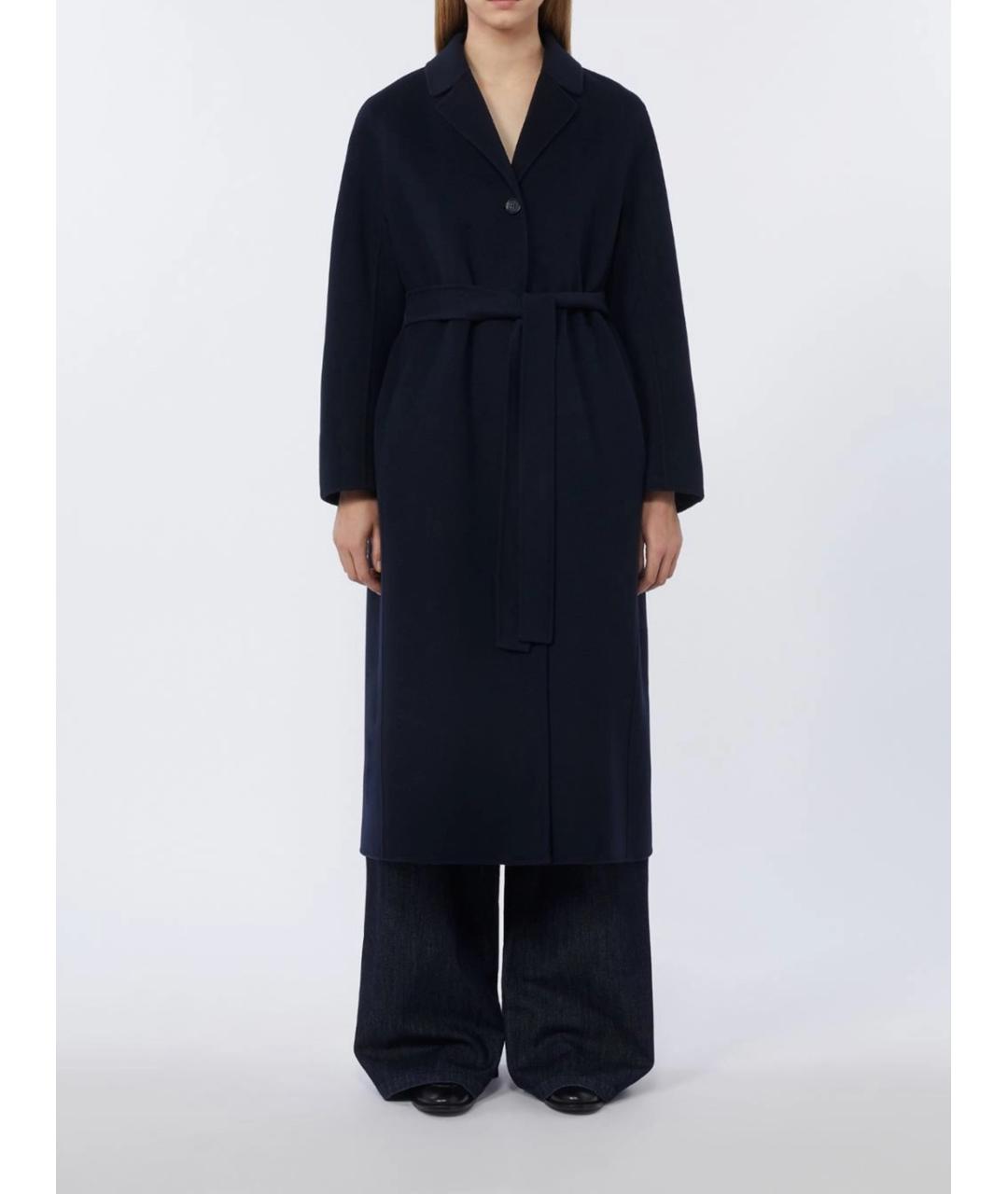 MAX MARA Синее шерстяное пальто, фото 2