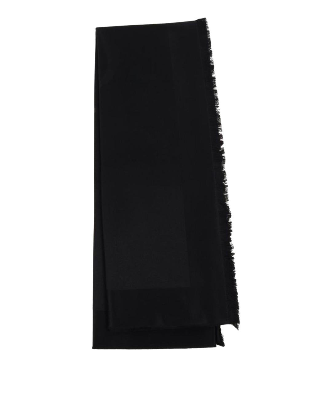 SAINT LAURENT Черный шерстяной шарф, фото 1