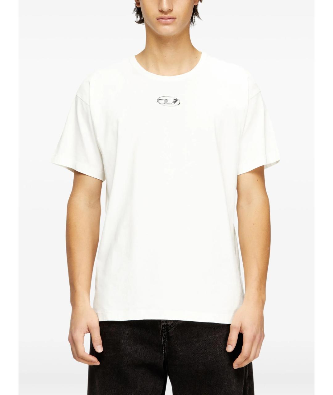 DIESEL Белая хлопковая футболка, фото 3