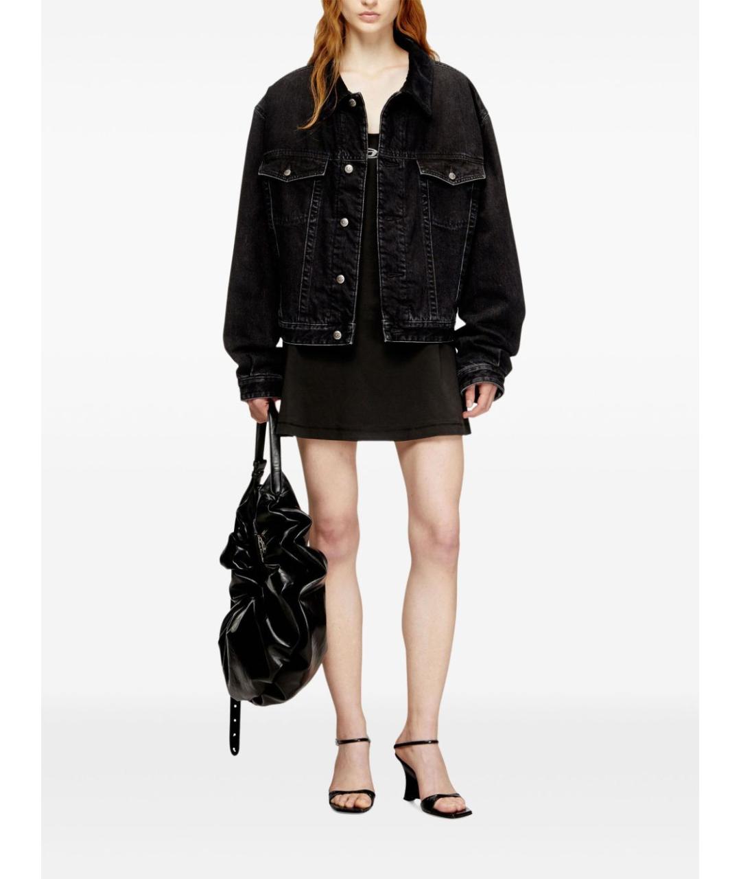 DIESEL Черное хлопковое повседневное платье, фото 4