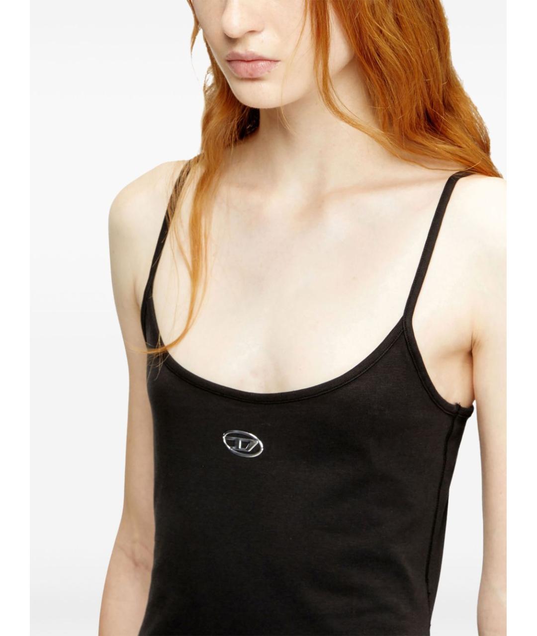 DIESEL Черное хлопковое повседневное платье, фото 5