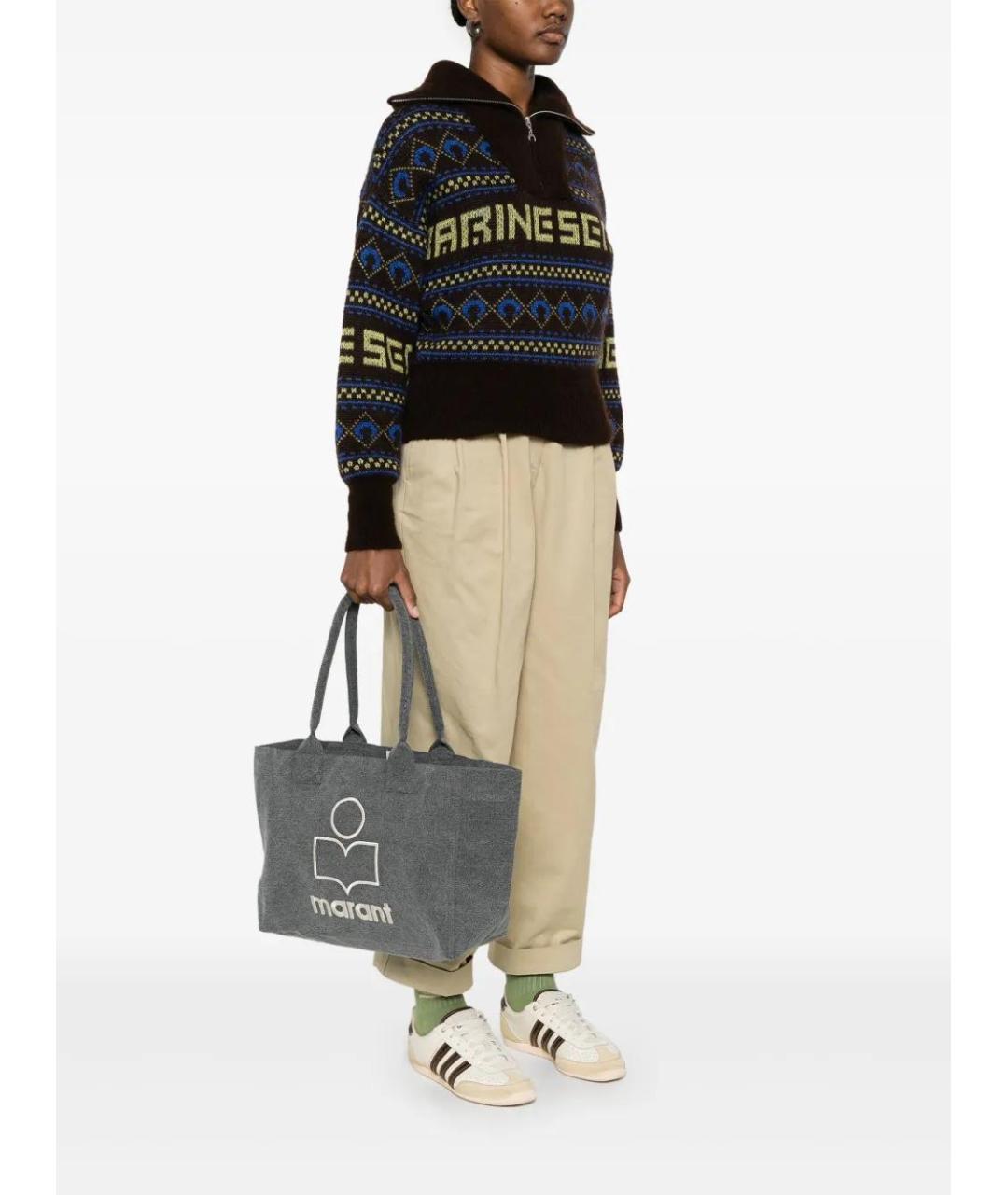 ISABEL MARANT Черная хлопковая сумка тоут, фото 2