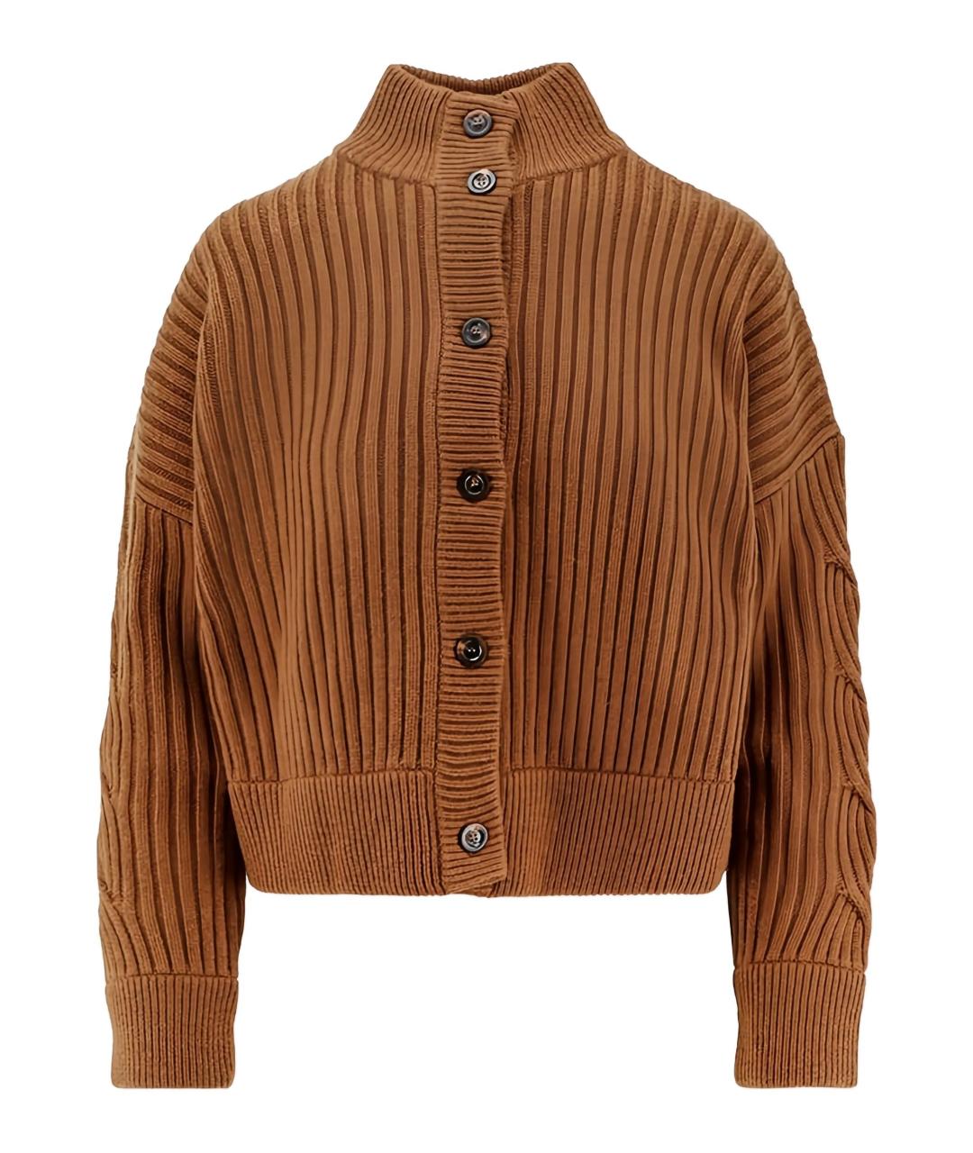 MAX MARA Коричневый шерстяной кардиган, фото 1