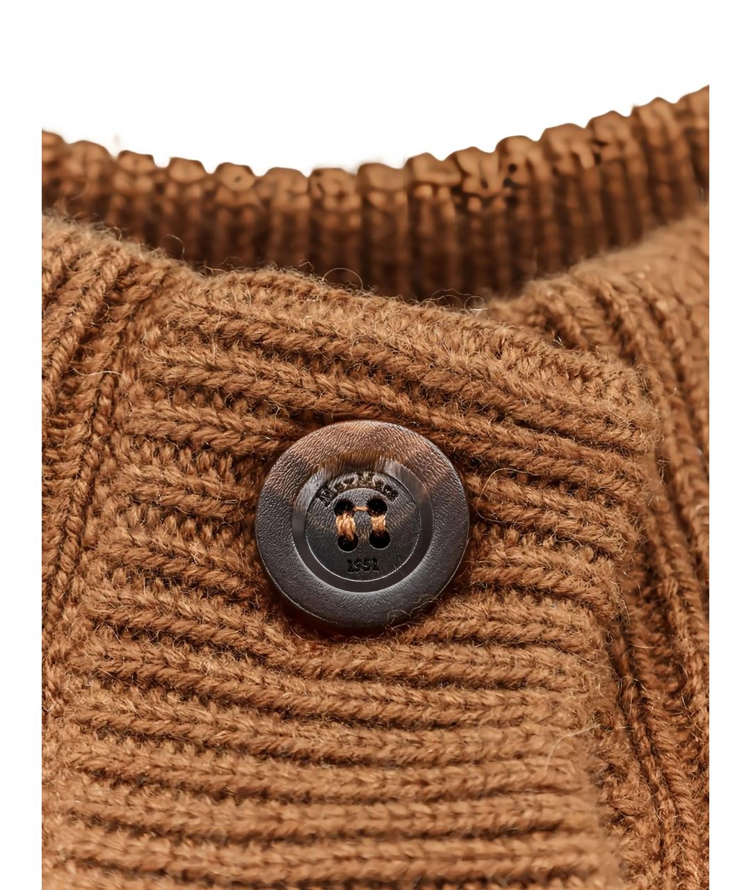 MAX MARA Коричневый шерстяной кардиган, фото 3