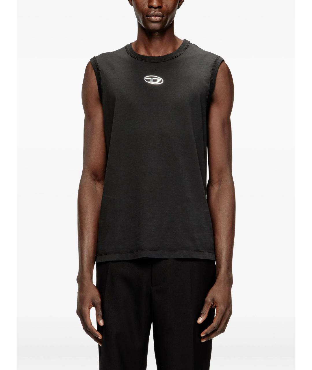 DIESEL Черная хлопковая майка, фото 3