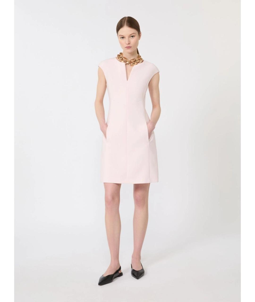 MAX MARA STUDIO Розовое ацетатное повседневное платье, фото 2