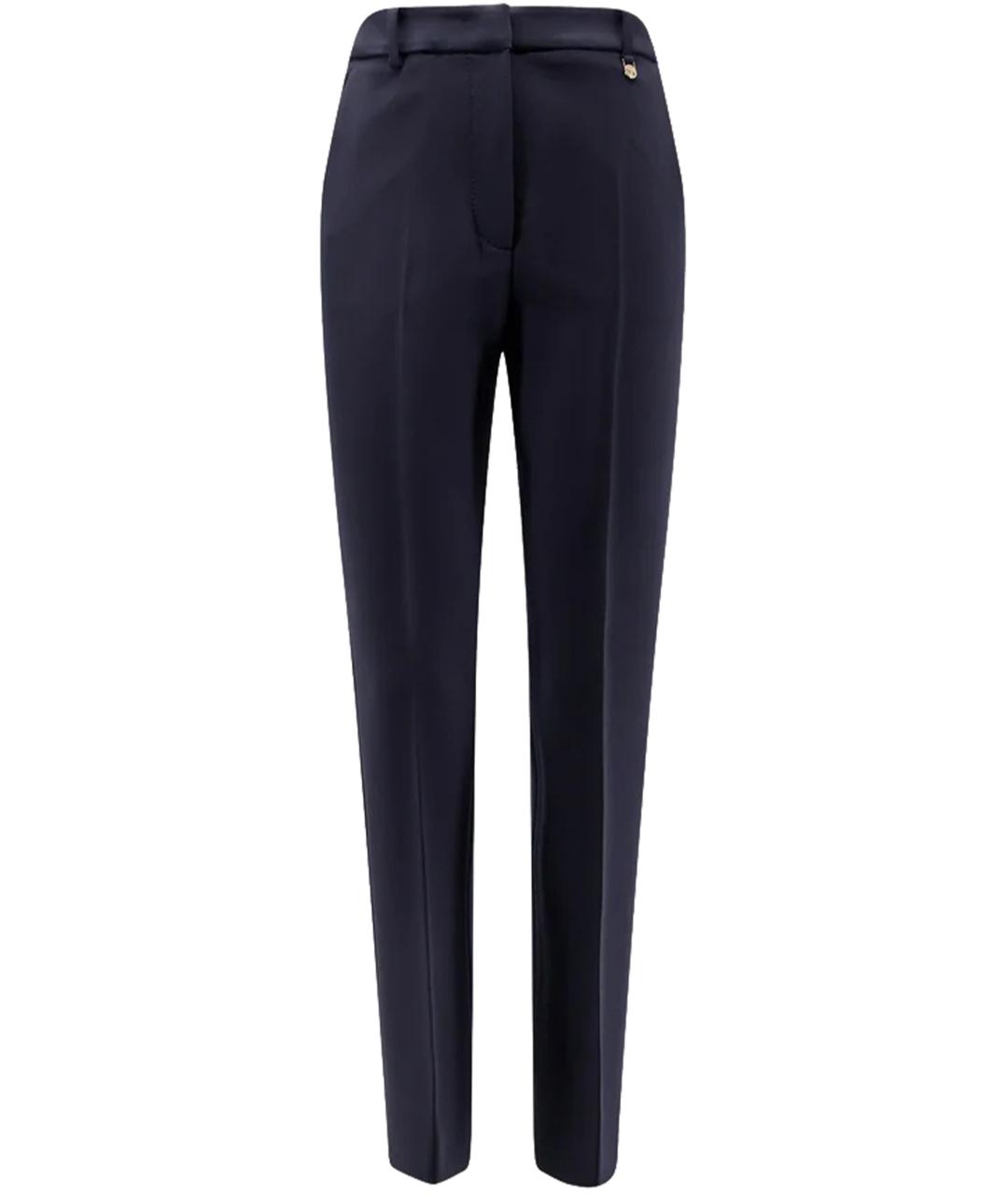 MAX MARA Синие шерстяные прямые брюки, фото 1