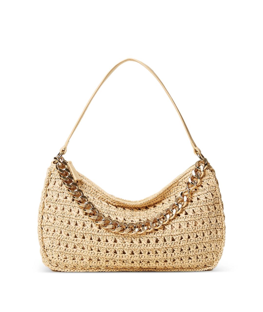 TWIN-SET Бежевая пелетеная сумка через плечо, фото 1