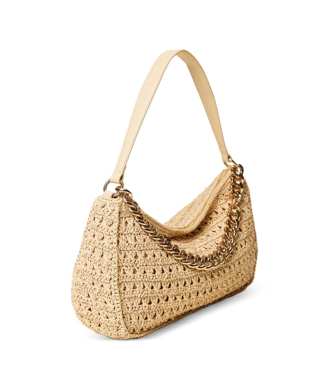 TWIN-SET Бежевая пелетеная сумка через плечо, фото 3