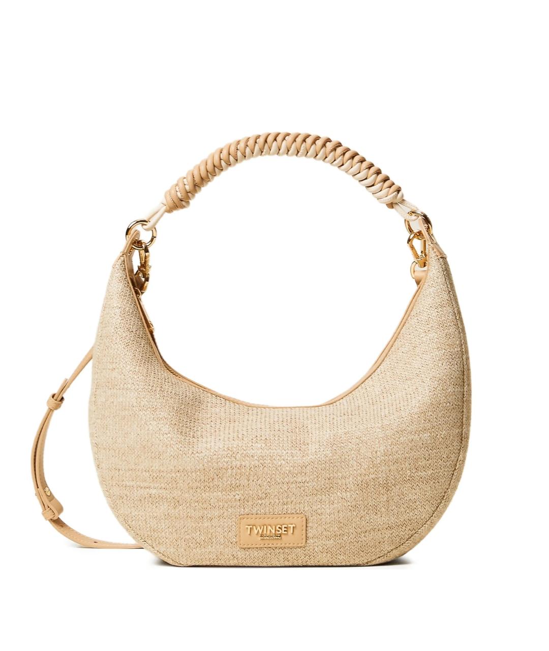 TWIN-SET Бежевая сумка с короткими ручками, фото 1