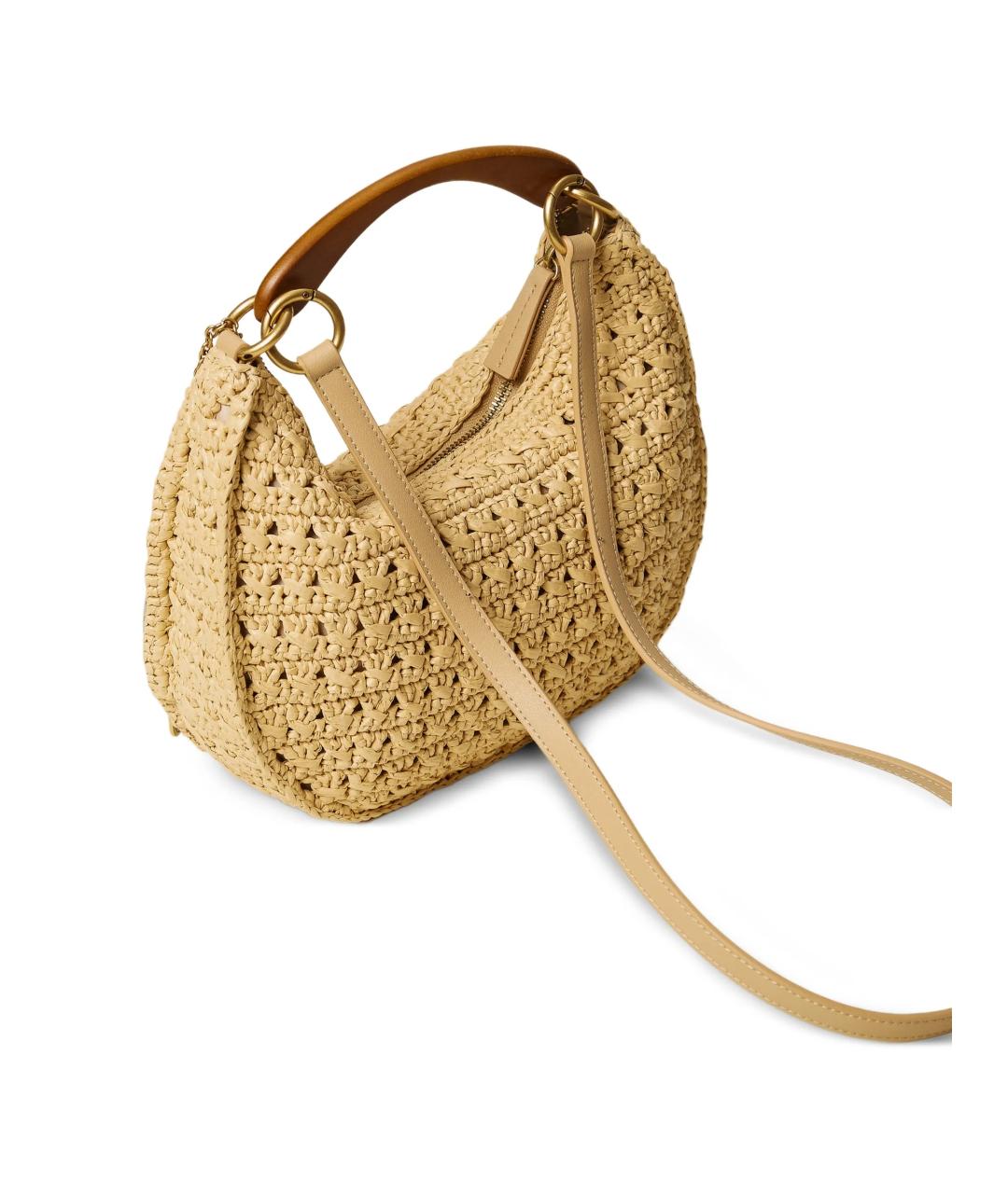 TWIN-SET Бежевая пелетеная сумка с короткими ручками, фото 2