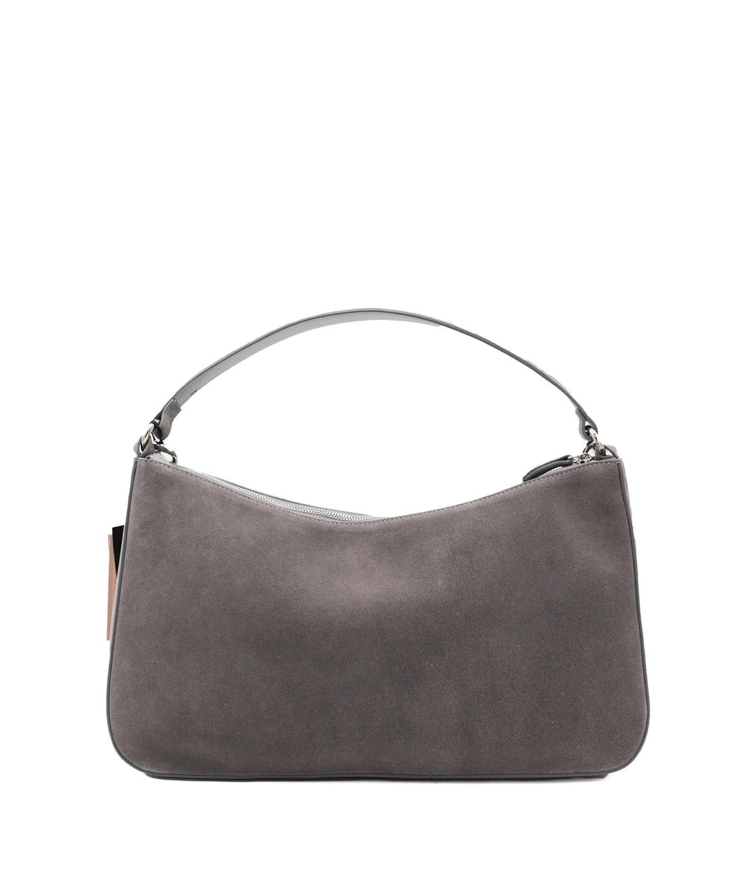 TWIN-SET Серая кожаная сумка через плечо, фото 2