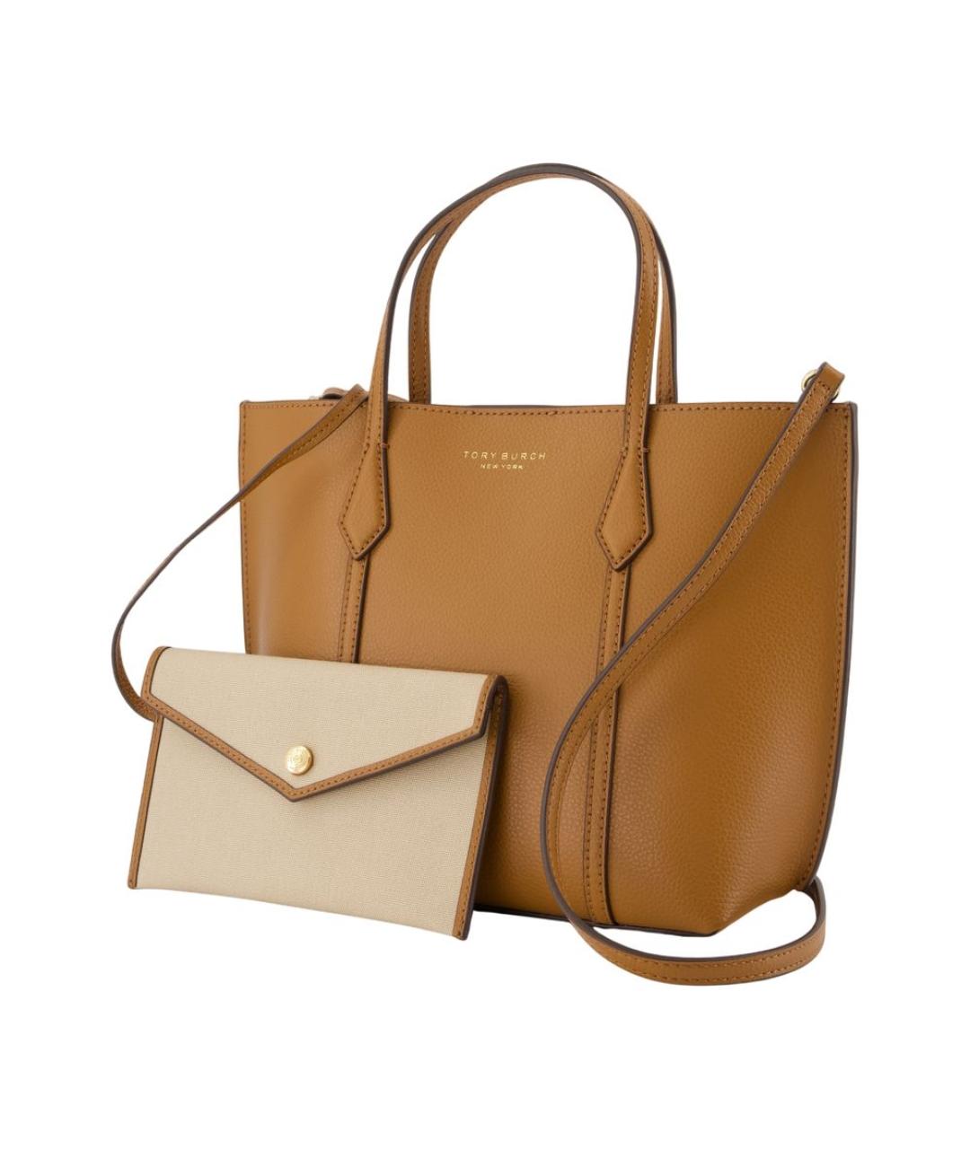 TORY BURCH Коричневая кожаная сумка тоут, фото 2