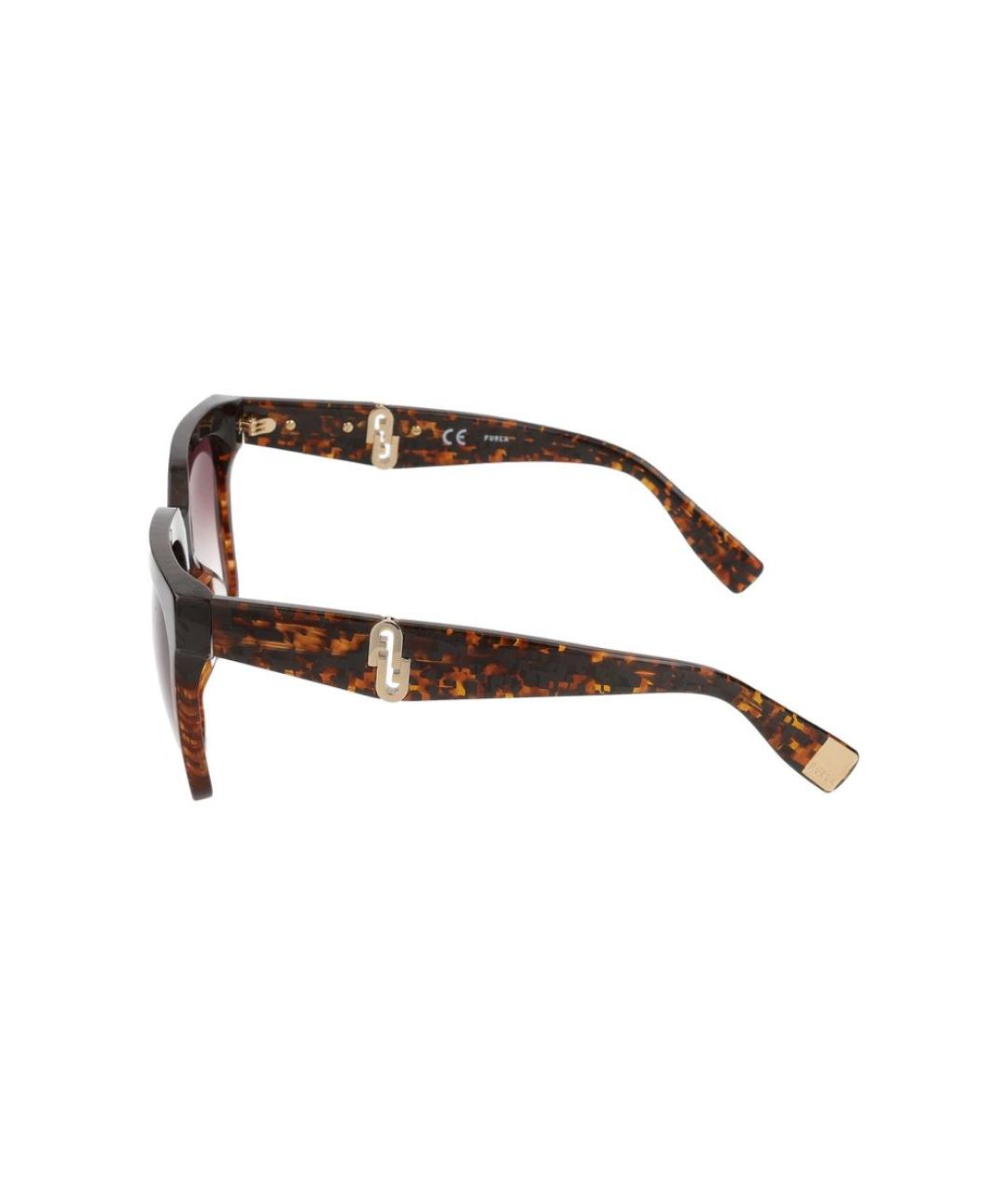 FURLA Коричневые пластиковые солнцезащитные очки, фото 2