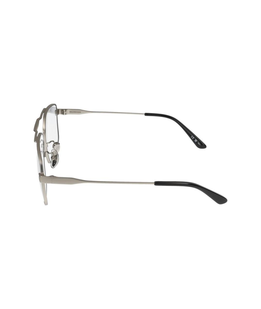BALENCIAGA Серебряные металлические солнцезащитные очки, фото 3
