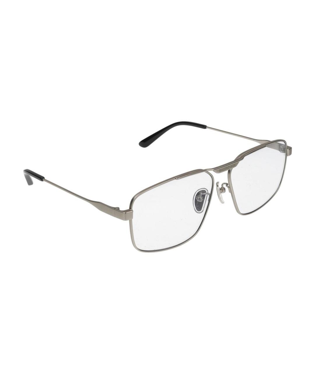 BALENCIAGA Серебряные металлические солнцезащитные очки, фото 4