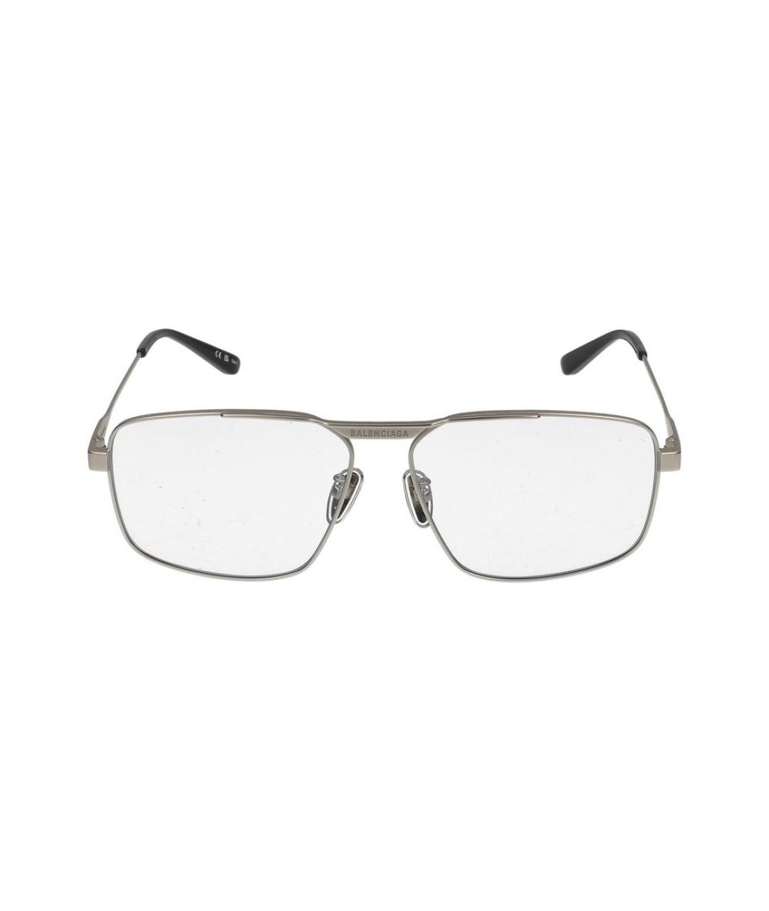 BALENCIAGA Серебряные металлические солнцезащитные очки, фото 2