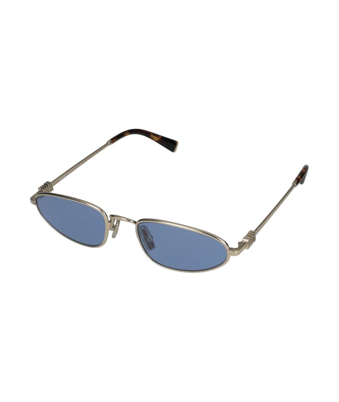 MIU MIU Золотые металлические солнцезащитные очки, фото 1