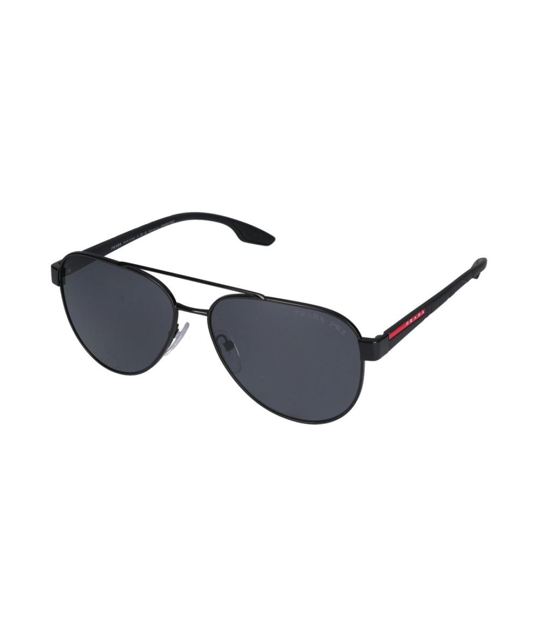 PRADA Черные металлические солнцезащитные очки, фото 2