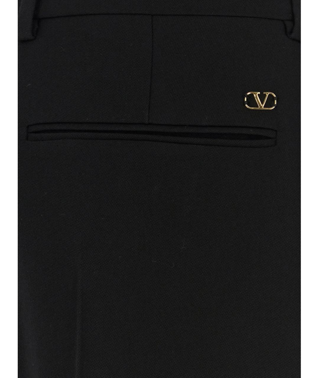 VALENTINO Черные шерстяные повседневные брюки, фото 3