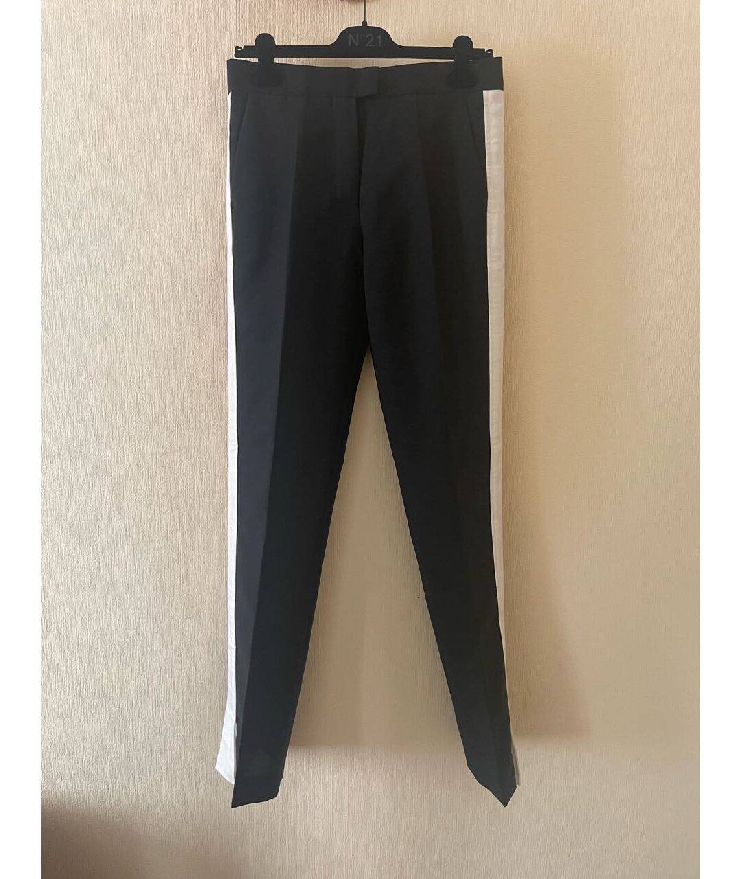 LOUIS VUITTON PRE-OWNED Черные шерстяные прямые брюки, фото 7