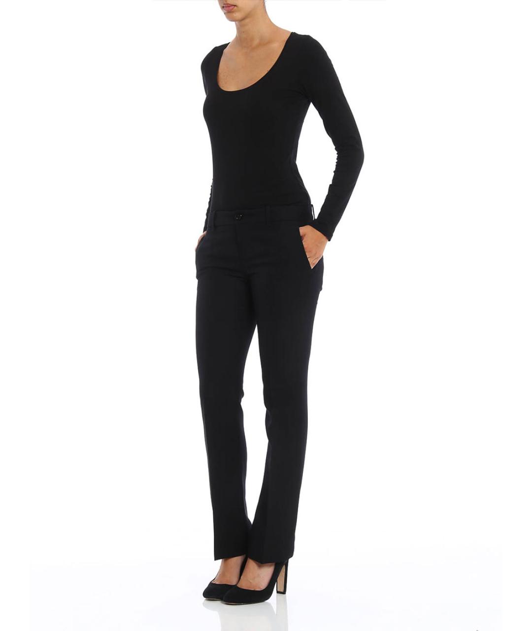 GUCCI Черные шерстяные прямые брюки, фото 4