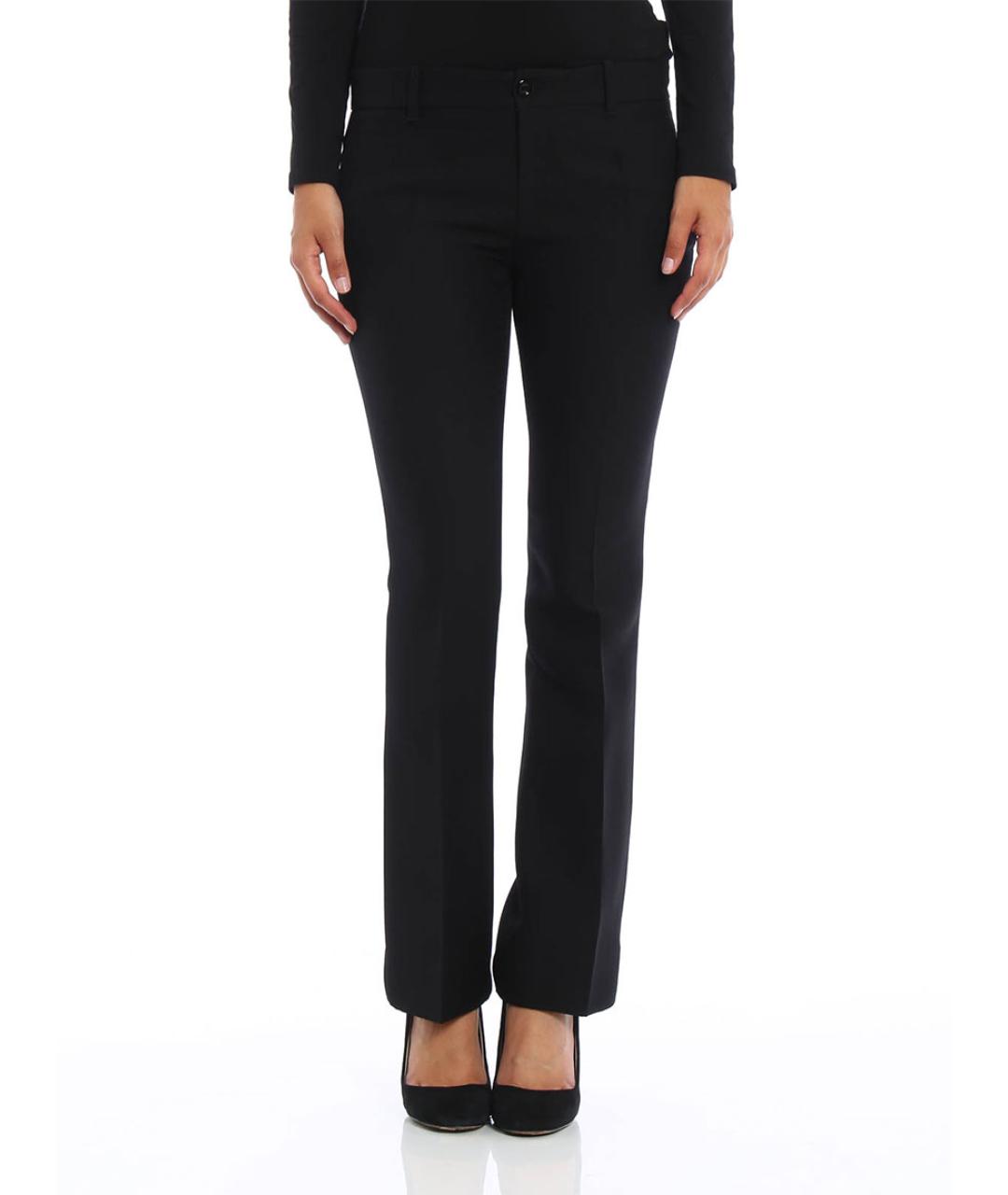 GUCCI Черные шерстяные прямые брюки, фото 2